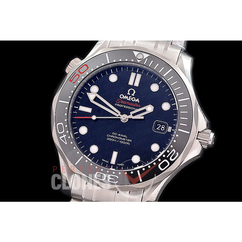 OM300M-103 BP James Bond 007 50th Anniversary Seamster Diver 300M Professional SS/SS Black A-2824 - Special Offer