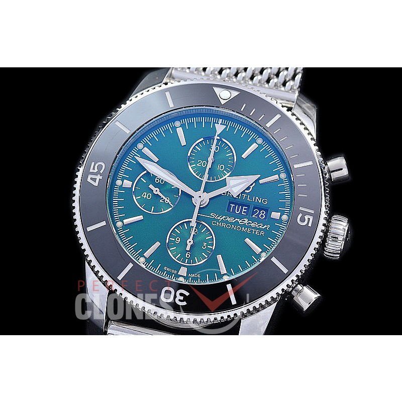 0 0 BLSF-HC46-105M ANF Superocean Heritage Chronograph SS/ME Green A-7750