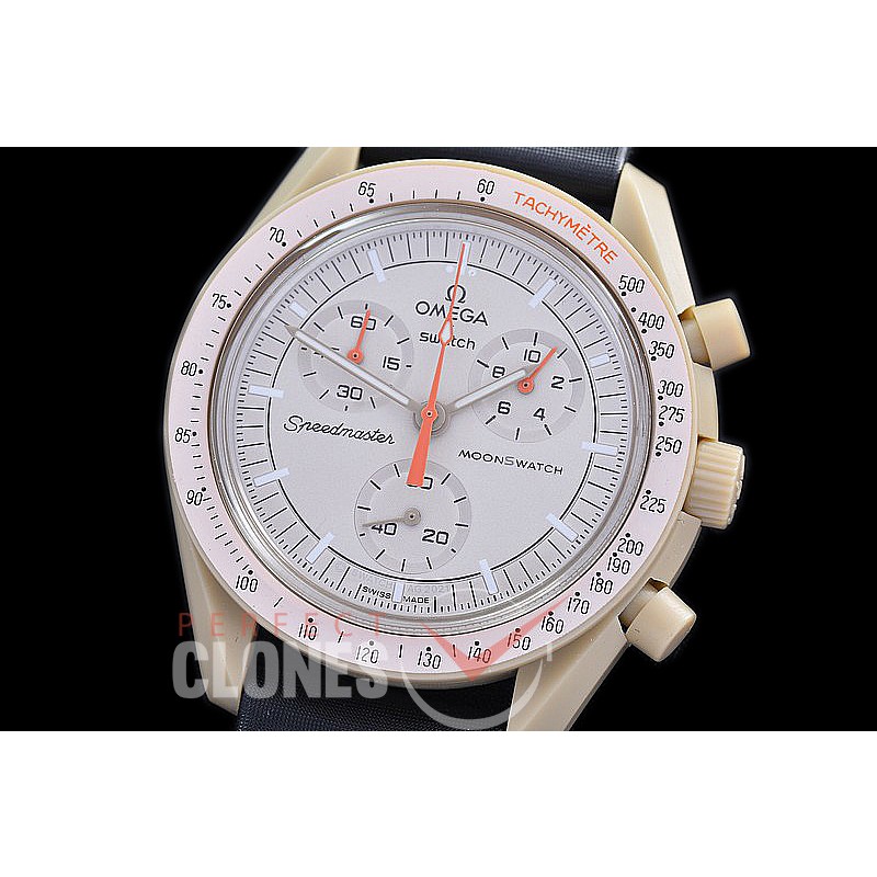 OMSPSW-106 Omega × Swatch Speedmaster MoonSwatch / Mission to Jupiter CER/NY Gold/White Japanese OS Quartz