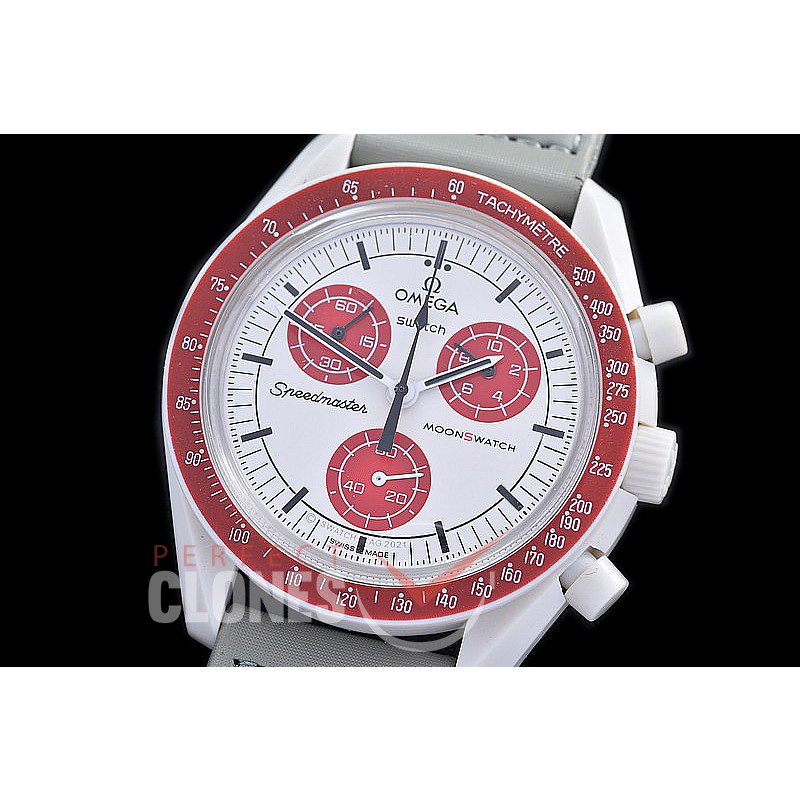 OMSPSW-110 Omega × Swatch Speedmaster MoonSwatch / Mission to Jupiter Pluto Grey/White Japanese OS Quartz