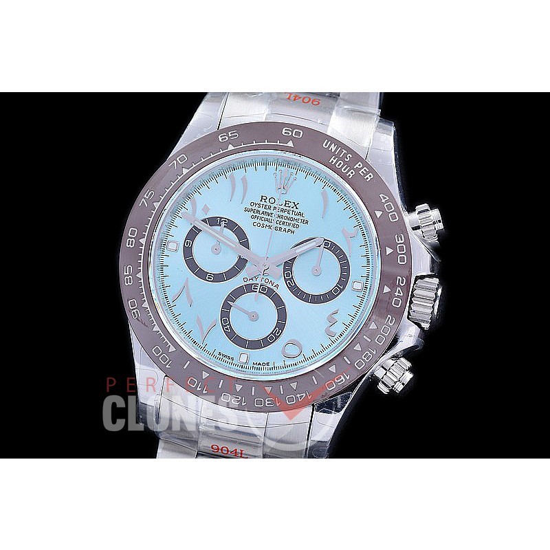 0 0 0 RLDS-4130-863 QF V3 904L Steel Daytona 116506IBLSO 50th Anniversary Arabic SS/CER/SS Ice Blue Sticks 4130 Superclone - 72 Hours Power Reserve Movement 