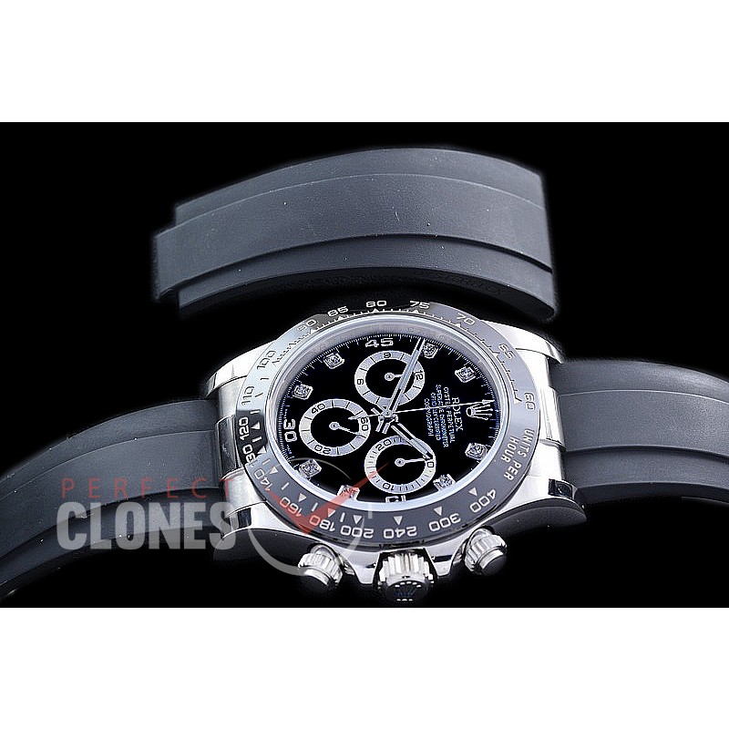 0 0 0 RLDS-4130-877R QF 904L Steel Daytona 116519LN SS/CER/RU Black Diamonds 4130 Superclone
