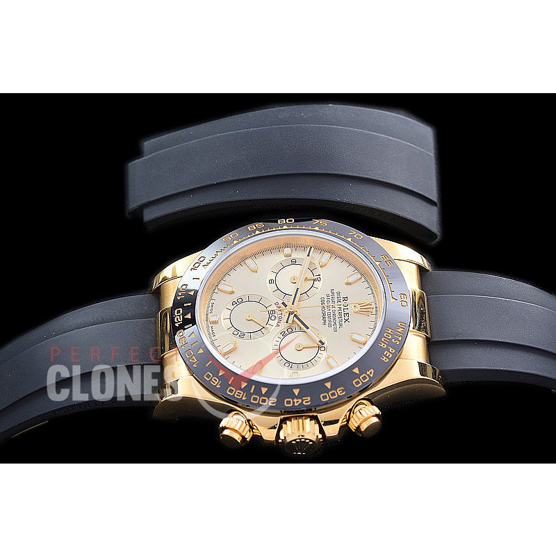 0 0 0 RLDF-4130-850R QF V3 904L Steel Daytona 116518LN YG/CER/RU Silver Sticks 4130 Superclone - 72 Hours Power Reserve Movement 