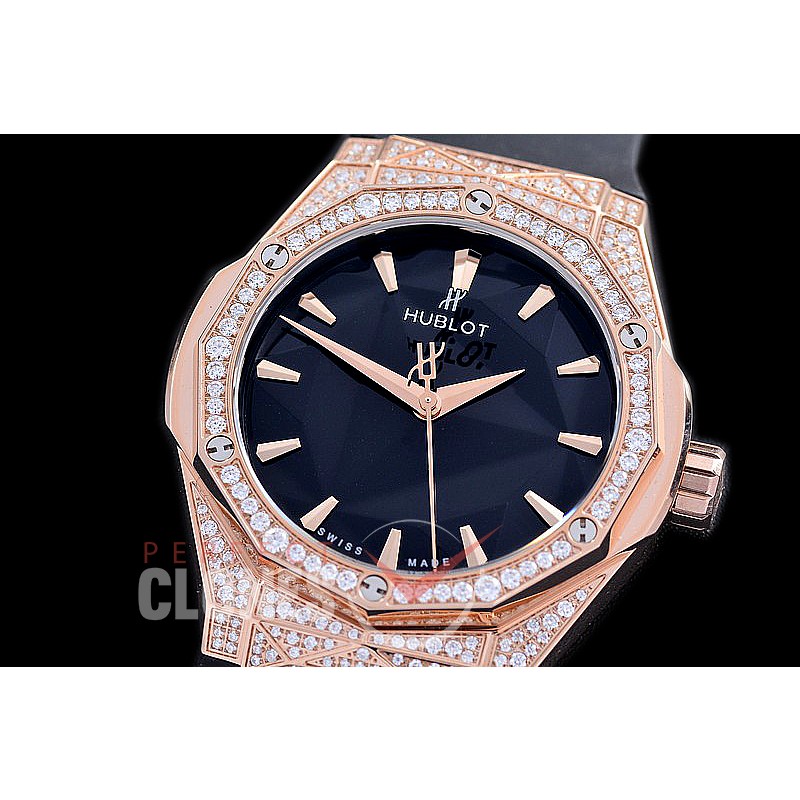 HBFS-40-0112D ANF/OXF Classic Fusion Orlinski 40mm RG/LE Black Asian Clone 2892