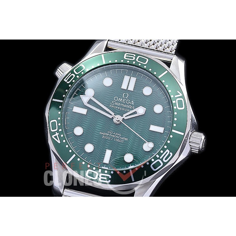 OM300M-60-103 Seamster Diver 300M Professional James Bond 60th Anniversary SS/ME Green A-2813 