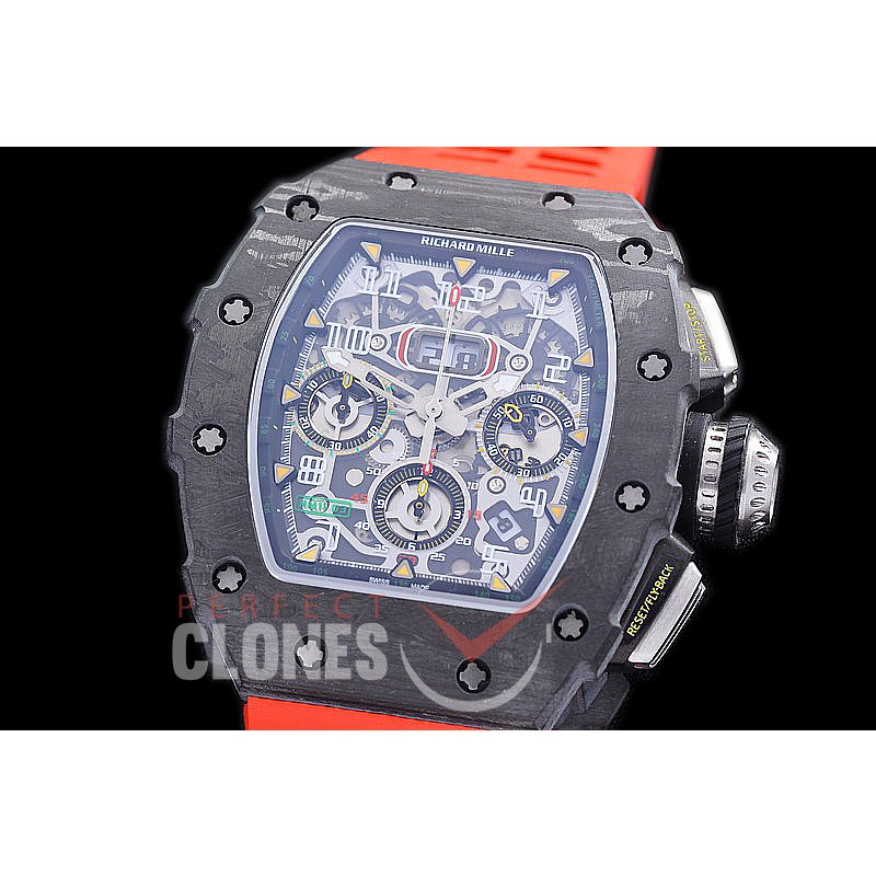 0 0 0 0 RM011-928C HHWF RM011-03 NTPT FC//RU Skeletonized A-7750 28800 - Red Rubber Strap 