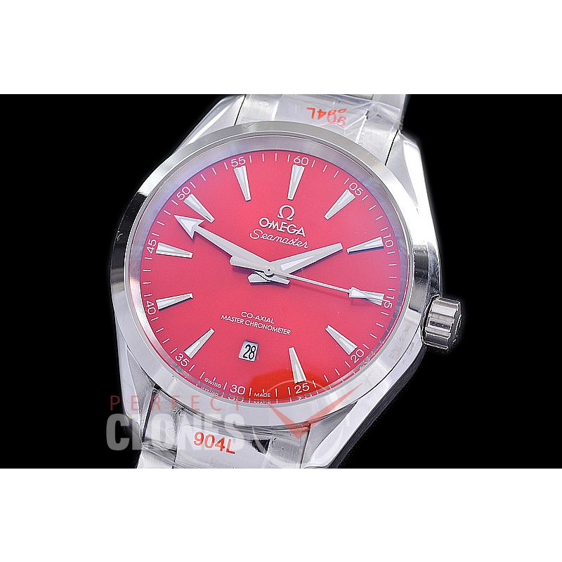 OMAT38-906 Ladies 38mm Aqua Terra Date Master Co-Axial Automtaic SS/SS Red Sticks A-2813/Mod 8900
