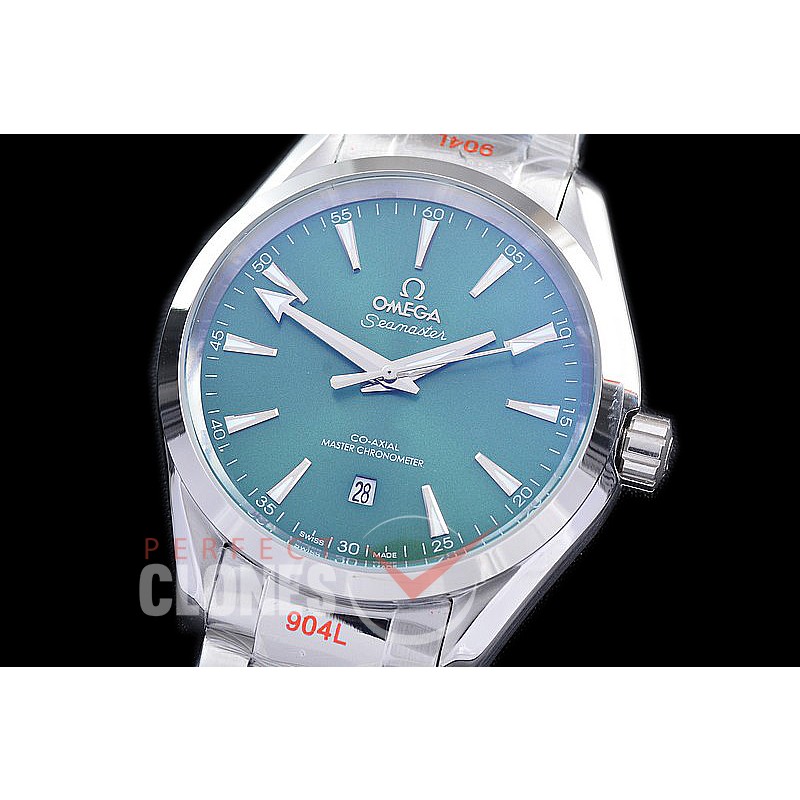 OMAT38-904 Ladies 38mm Aqua Terra Date Master Co-Axial Automtaic SS/SS Green Sticks A-2813/Mod 8900