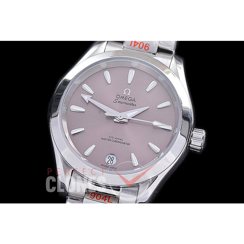 OMAT34-903 Ladies 34mm Aqua Terra Date Master Co-Axial Automtaic SS/SS Grey Sticks A-2813/Mod 8800