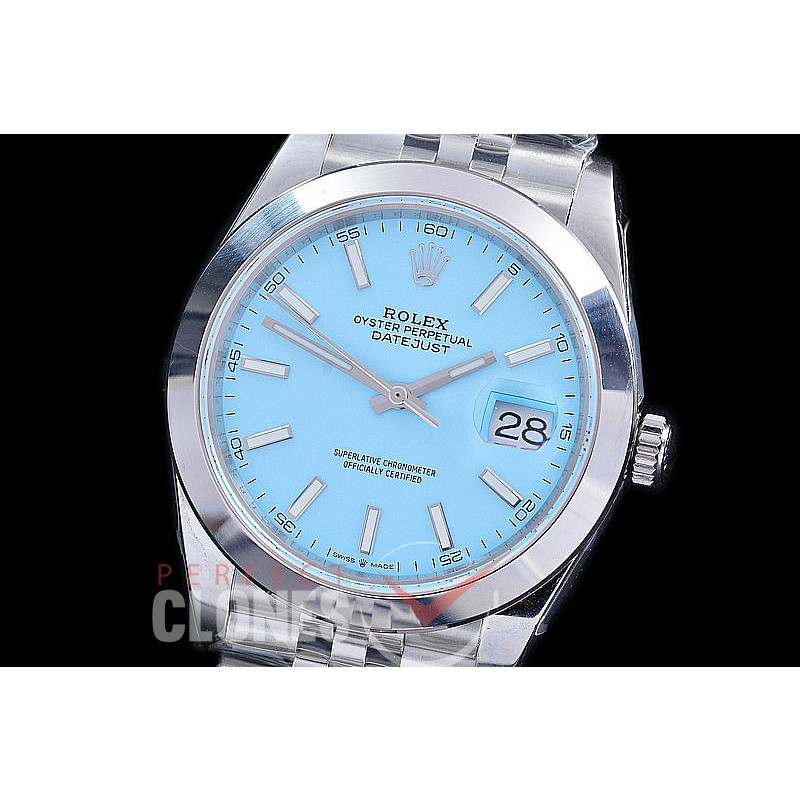 R41DJS-3235-107S BP 126334 Datejust 41mm SS/SS Smooth/Jubilee Tiffany Blue Sticks VR 3235 