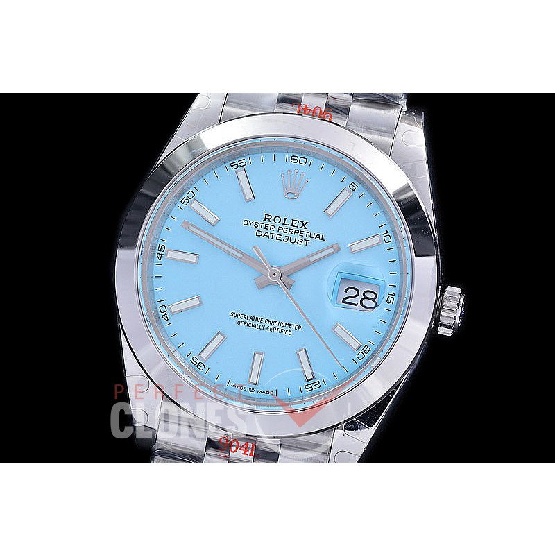 0 0 0 0 0 R41DJS-3235-207S GMF 904L Steel Datejust 41mm 126334 SS/SS Smooth/Jubilee Ice Blue Sticks VR 3235 
