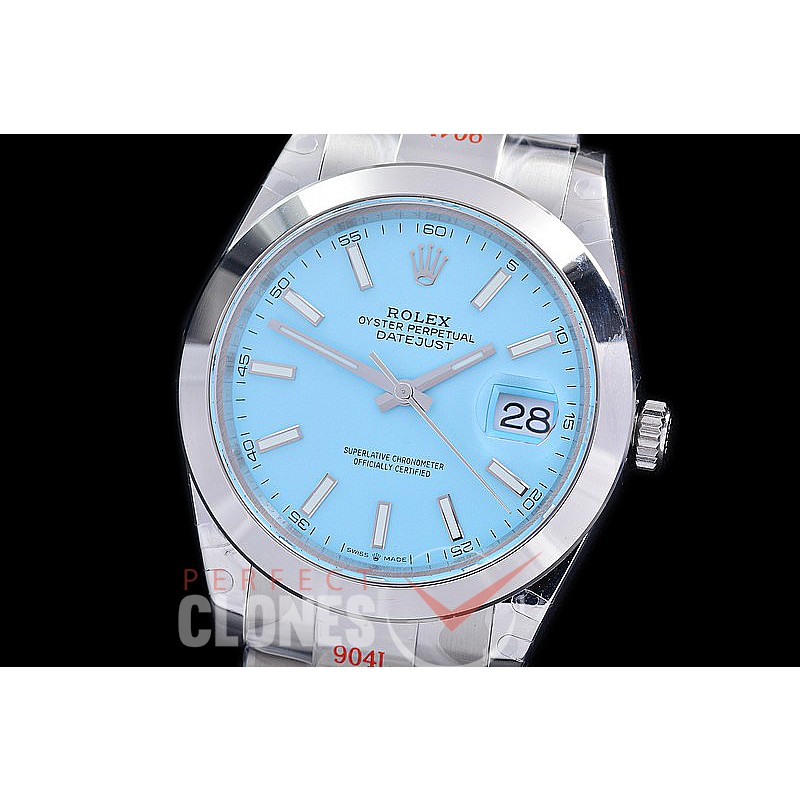 0 0 0 0 0 R41DJS-3235-257S GMF 904L Steel Datejust 41mm 126334 SS/SS Smooth/Oyster Ice Blue Sticks VR 3235 