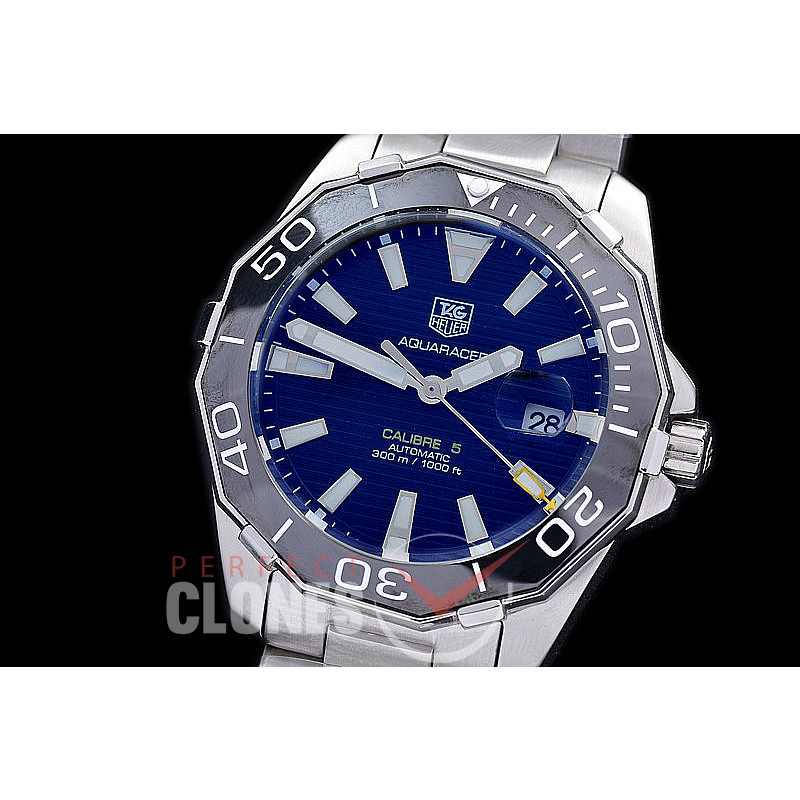 TGAQ-C5-212S Aquaracer Calibre 5 Automatic SS/SS Black Sticks Asian 2813