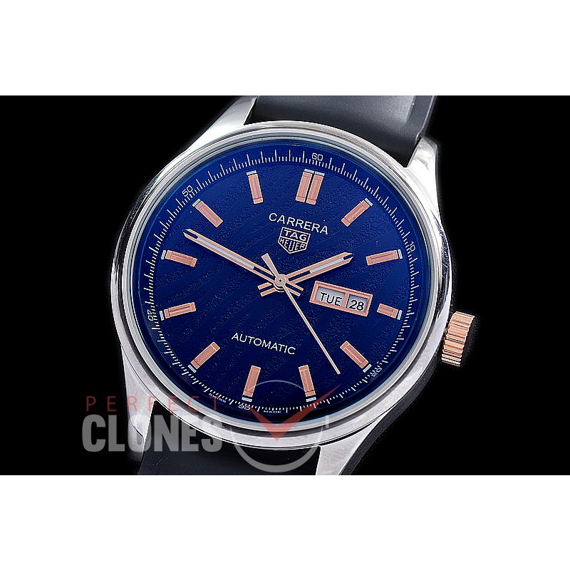 TGCA-YT-102R Carrera Year of the Tiger Automatic Day Date SS/RU Black Sticks Asian 2813