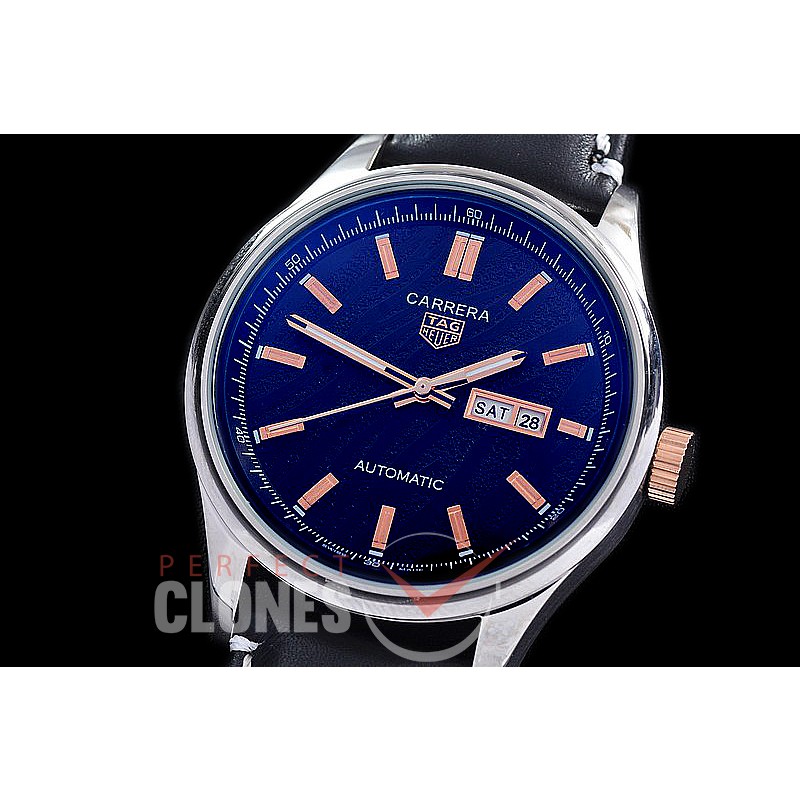 TGCA-YT-102L Carrera Year of the Tiger Automatic Day Date SS/LE Black Sticks Asian 2813