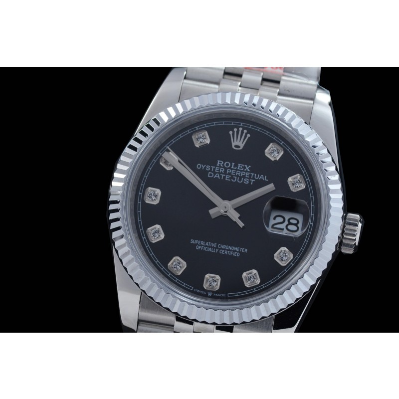 0 0 0 0 0 R36DJS-DD3235-112 QF Datejust 36 Men 126234 904 Steel SS/SS Fluted/Jubilee Black Diamonds DD 3235 - 72 Hours Power Reserve 