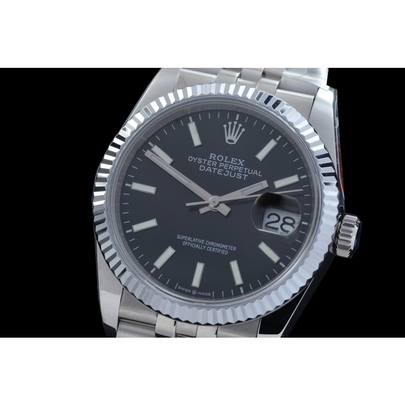 0 0 0 0 0 R36DJS-DD3235-102 QF Datejust 36 Men 126234 904 Steel SS/SS Fluted/Jubilee Black Sticks DD 3235 - 72 Hours Power Reserve 