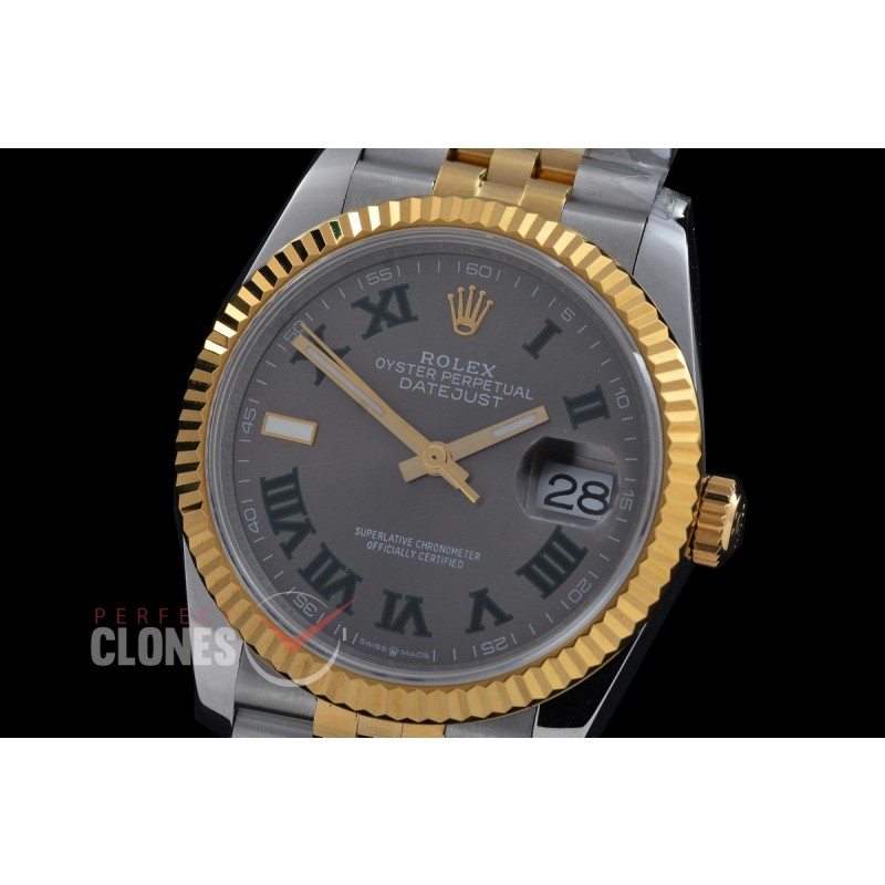 0 0 0 0 0 R36DJT-DD3235-127 QF Datejust 36 Men 126233 904 Steel SS/YG Fluted/Jubilee Dark Rhodium Roman DD 3235 - 72 Hours Power Reserve 