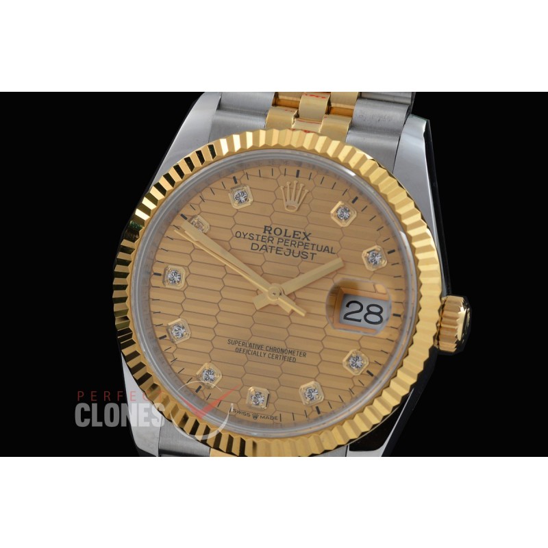 0 0 0 0 0 R36DJT-DD3235-116 QF Datejust 36 Men 126233 904 Steel SS/YG Fluted/Jubilee Gold Mortif Diamonds DD 3235 - 72 Hours Power Reserve 