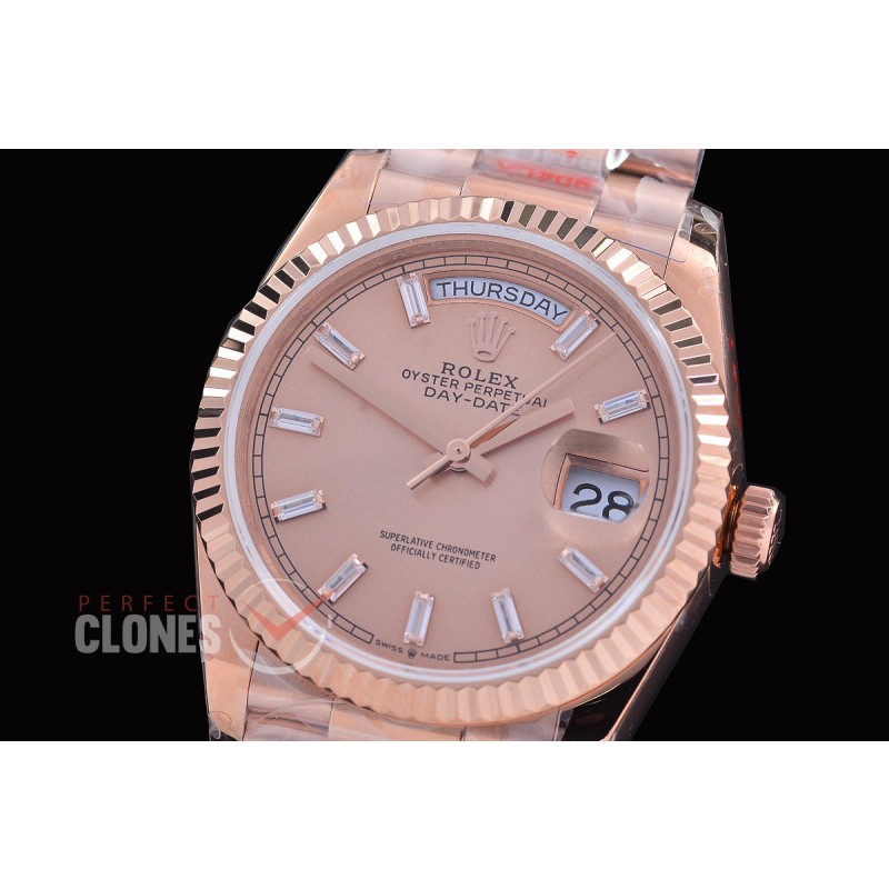 0.0 0 0 0 0 0 R36DDR00335 BPF Extra Weighted Daydate 40mm 128235 904 Steel RG/RG Fluted Bez Rose Gold Glazier A-2836