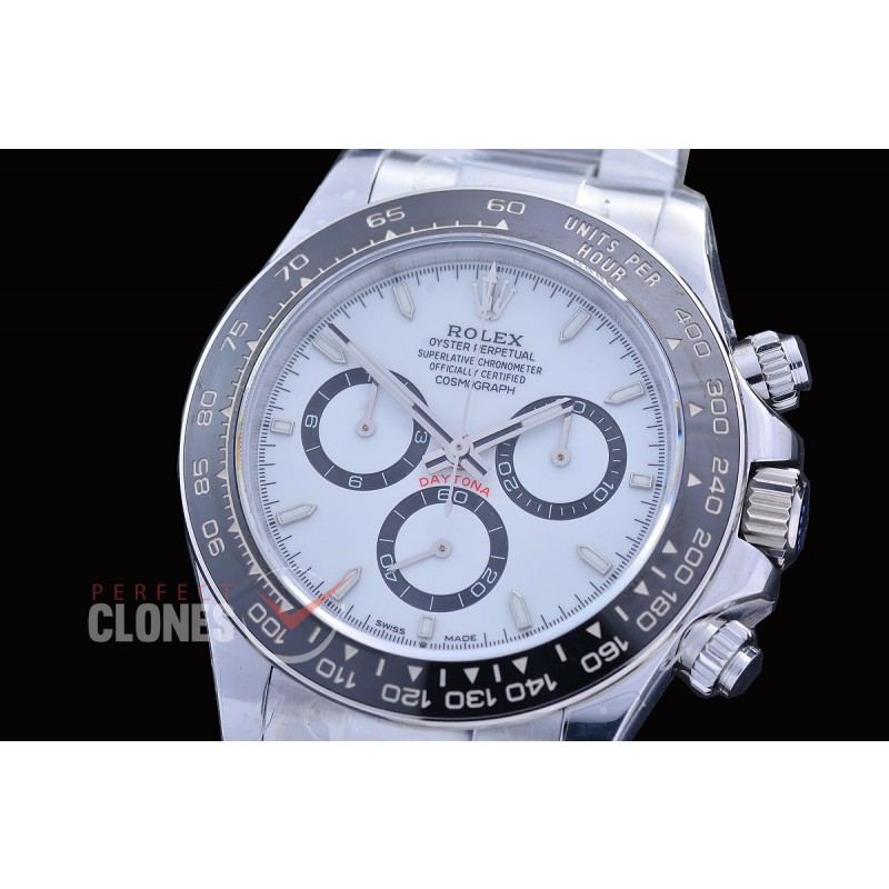 0 0 0 0 RLDS-126500-111W QF V6 904L Steel Daytona 126500LN SS/SS White Sticks 4131 Superclone - 72 Hours Power Reserve Movement / Extra Weighted 