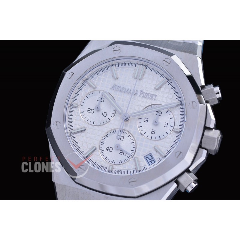 AP26240-011 DDF Royal Oak Chronograph 26240 SS/SS White DD-4401, 1-1 Replication 