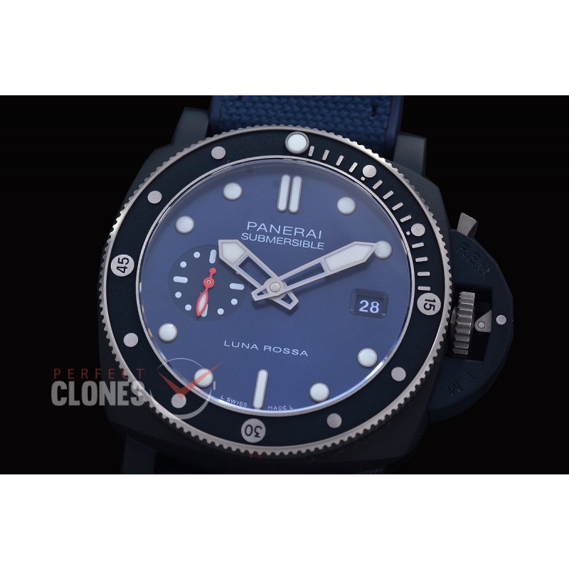 0 0 0 0 0 PN1466AA01 XF/VSF Pam 1466 AA Series QuarantQuattro Luna Rosa Ti Ceramitech Luminor Submersible SS/NY Black VS P900