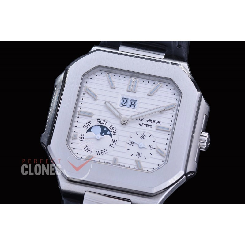 PP-5822-101 3KF Cubitus 5822 Grand Date/Day/Moon Phase SS/LE White Asian Clone Calibre 240 PS CI J LU 