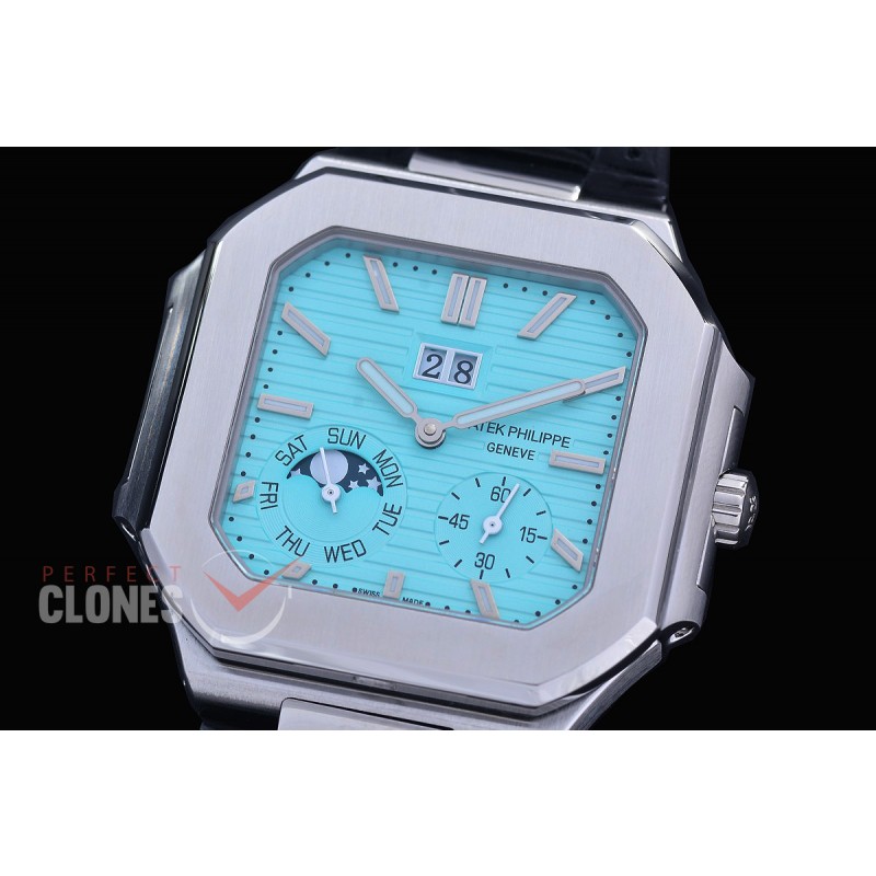 PP-5822-106 3KF Cubitus 5822 Grand Date/Day/Moon Phase SS/LE Tifanny Blue Asian Clone Calibre 240 PS CI J LU 