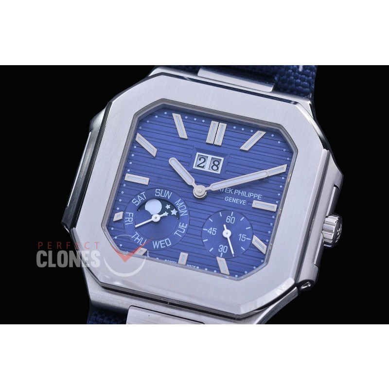 PP-5822-104 3KF Cubitus 5822 Grand Date/Day/Moon Phase SS/LE White Asian Clone Calibre 240 PS CI J LU 