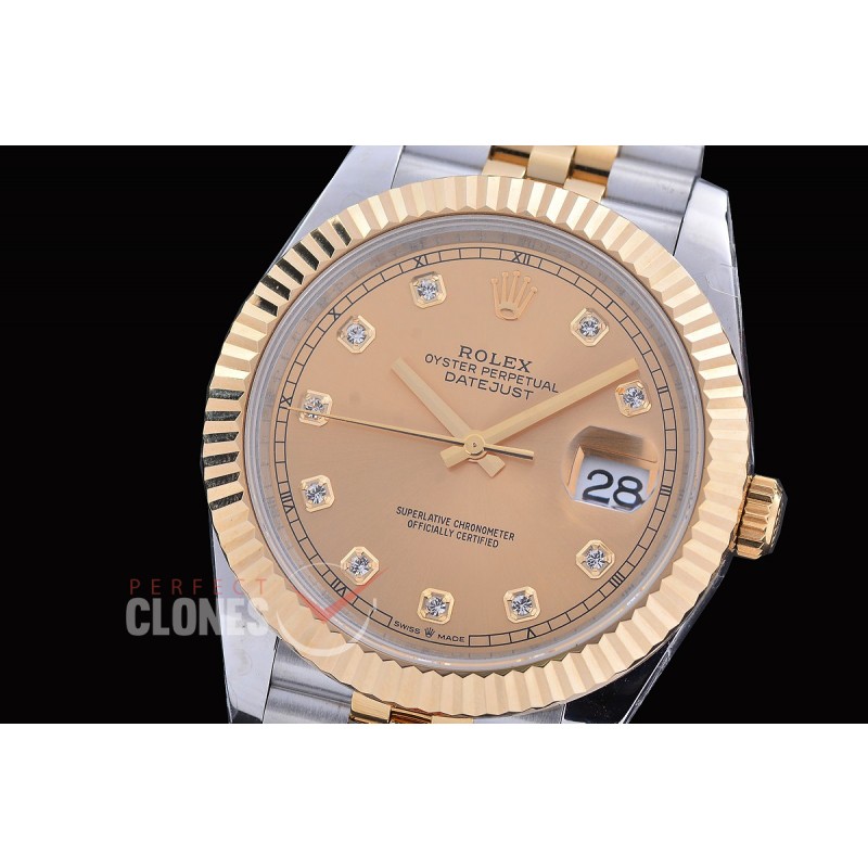 R41DJT-3235-415 QF 126331 SS/YG Fluted/Jubilee Gold Diamonds DD 3235 904L Steel / Extra Weighted Casework - 72 Hours Reserveork 