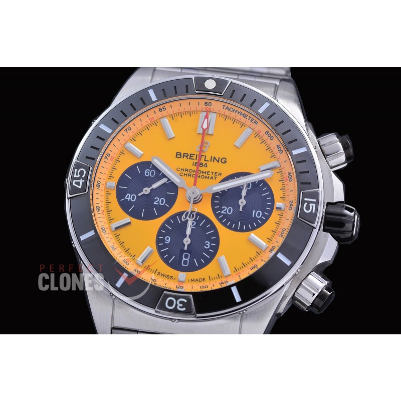BLSCB01-44-106 TF Super Chronomat 44 Chrono SS/SS Yellow Sticks A-7750 28800