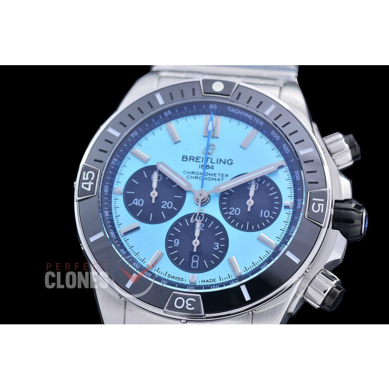 BLSCB01-44-1017TF Super Chronomat 44 Chrono SS/SS Tiffany Blue Sticks A-7750 28800