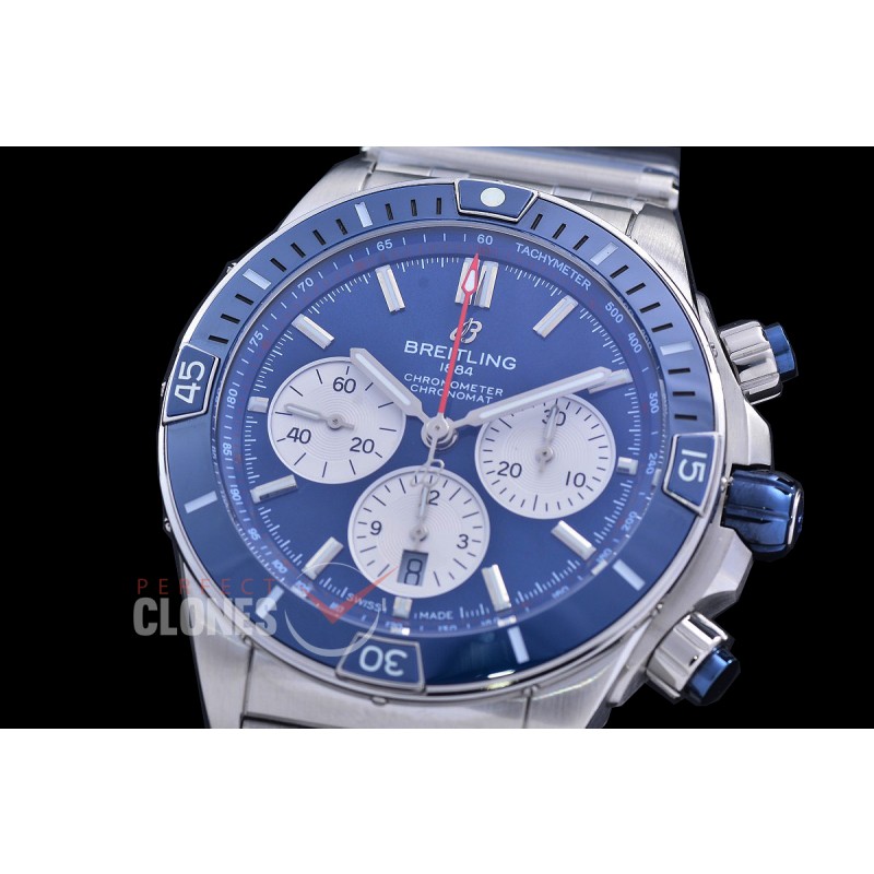 BLSCB01-44-104 TF Super Chronomat 44 Chrono SS/SS BlueSticks A-7750 28800