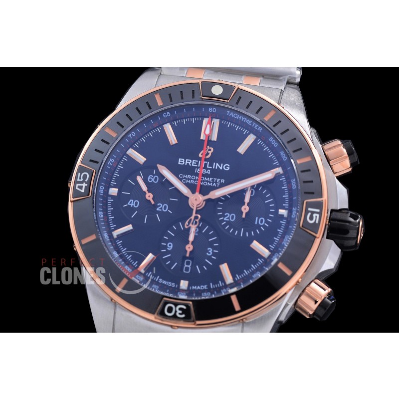 BLSCB01-44-111 TF Super Chronomat 44 Chrono SS/RG Black Sticks A-7750 28800