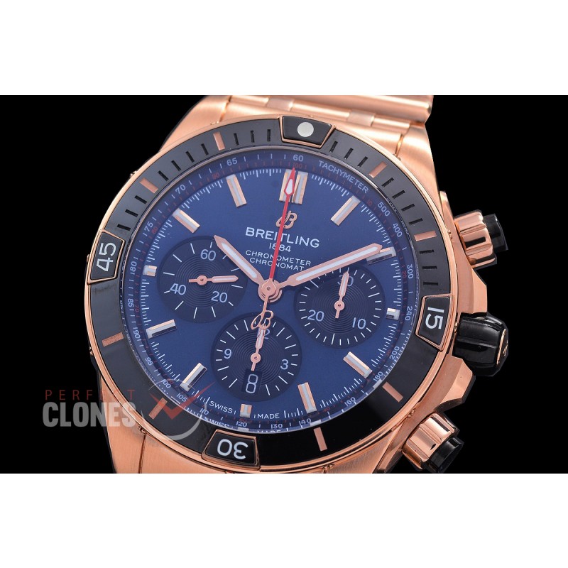 BLSCB01-44-121 TF Super Chronomat 44 Chrono RG/RG Black Sticks A-7750 28800