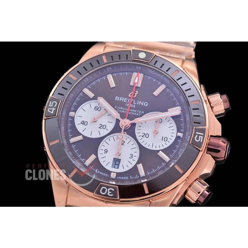 BLSCB01-44-128 TF Super Chronomat 44 Chrono RG/RG Brown Sticks A-7750 28800