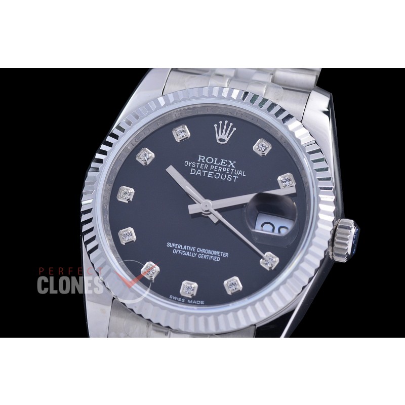 0 0 0 0 0 0 0 0 R36DJS-3135-112 BP Datejust 36 126234 SS/SS Fluted/Jubilee Black Diamonds VR 3135