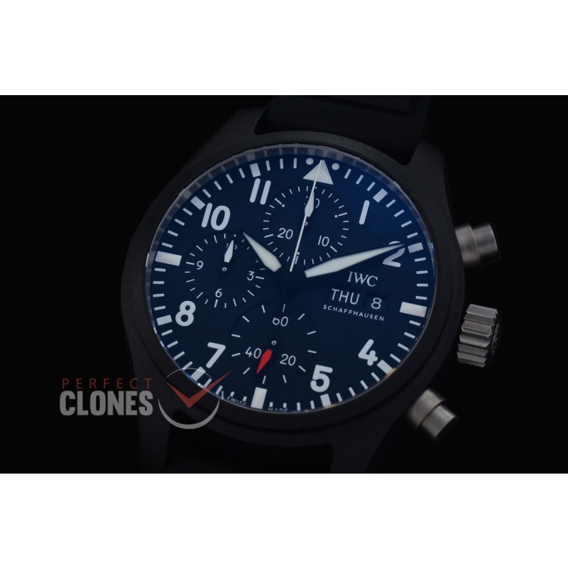 0 0 0 0 0 0 0 0 IWP00096 APS-F Pilot Top Chronograph Special Edition CER/RU Black A-7750 