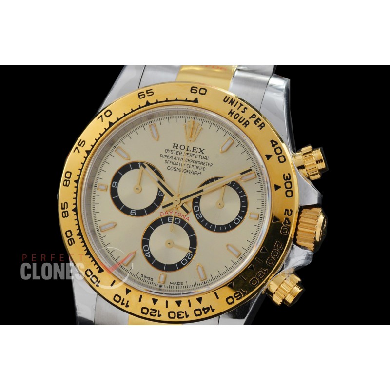 0 0 0 0 0 0 0 RLDT-126503-015 UFO-F 904L Steel Daytona 126503 SS/YG Champagne Gold Sticks 4131 1-1 Free Sprung Balance Superclone - 72 Hours Power Reserve Movement 