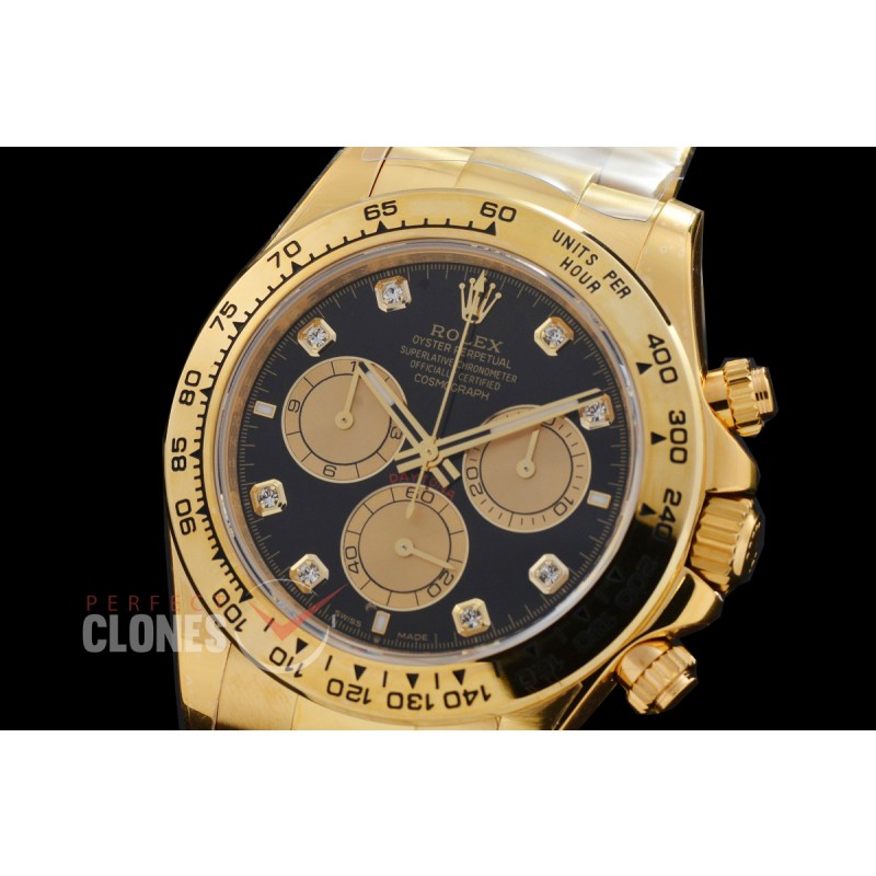 0 0 0 0 0 0 0 RLDF-126508-022 UFO-F 904L Steel Daytona 126508 YG/YG Black Diamonds 4131 1-1 Free Sprung Balance Superclone - 72 Hours Power Reserve Movement 