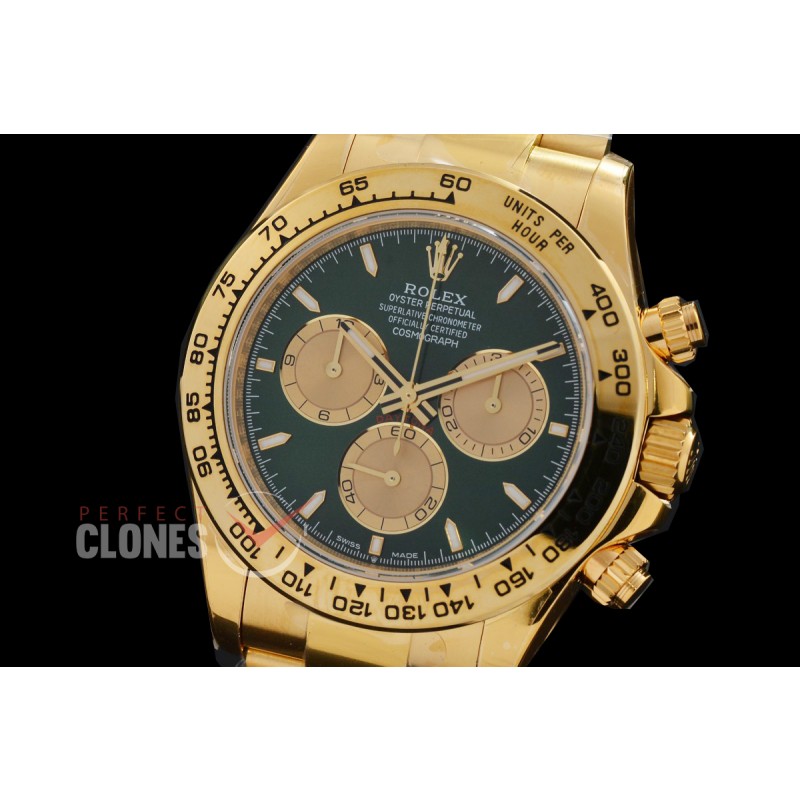 0 0 0 0 0 0 0 RLDF-126508-019 UFO-F 904L Steel Daytona 126508 YG/YG Green Sticks 4131 1-1 Free Sprung Balance Superclone - 72 Hours Power Reserve Movement 