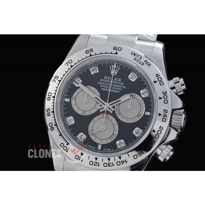 0 0 0 0 0 0 0 RLDS-126509-022 UFO-F 904L Steel Daytona 126506 SS/SS Black Diamonds 4131 1-1 Free Sprung Balance Superclone - 72 Hours Power Reserve Movement 