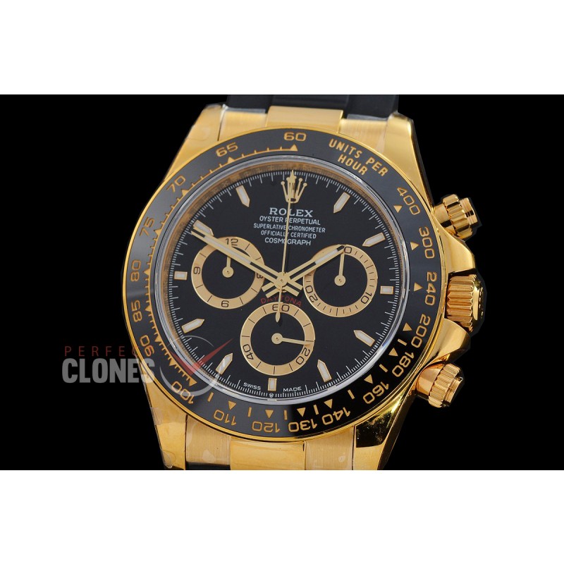 0 0 0 0 0 0 RLDF-126518-102RW QF 904L Steel Daytona 126518LN YG/CER/RU Black Sticks 4131 Superclone - 72 Hours Power Reserve Movement / Extra Weighted