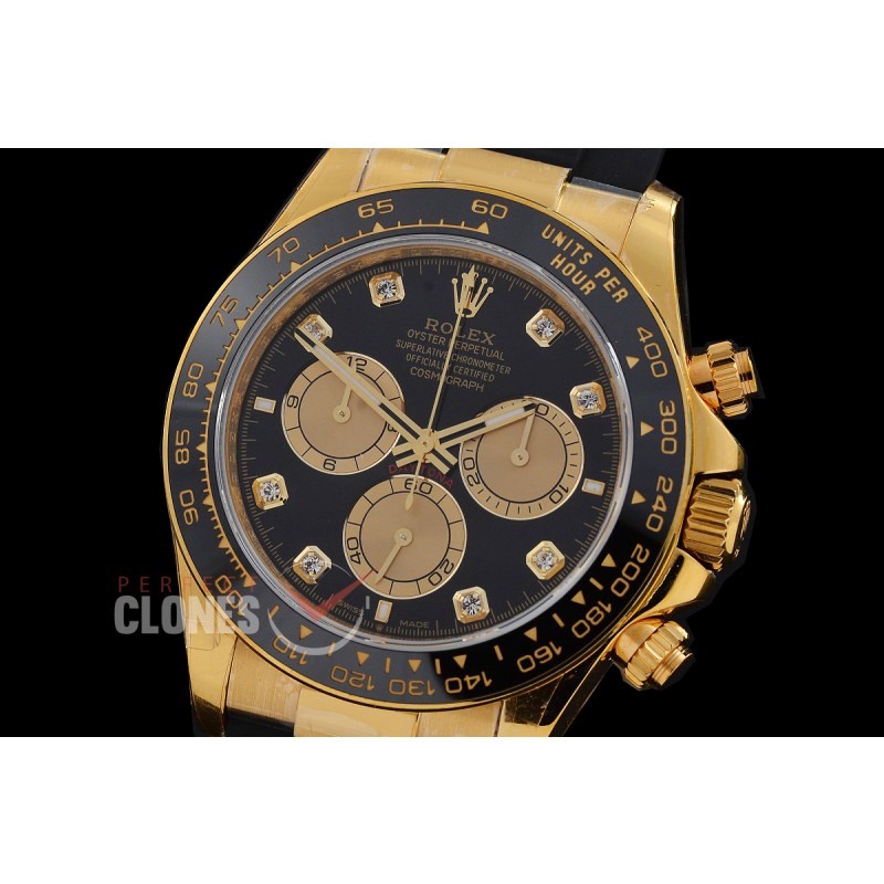 0 0 0 0 0 0 RLDF-126518-118RW QF 904L Steel Daytona 126518LN YG/CER/RU Black Diamonds 4131 Superclone - 72 Hours Power Reserve Movement / Extra Weighted