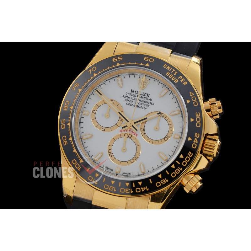 0 0 0 0 0 0 RLDF-126518-101RW QF 904L Steel Daytona 126518LN YG/CER/RU White Sticks 4131 Superclone - 72 Hours Power Reserve Movement / Extra Weighted