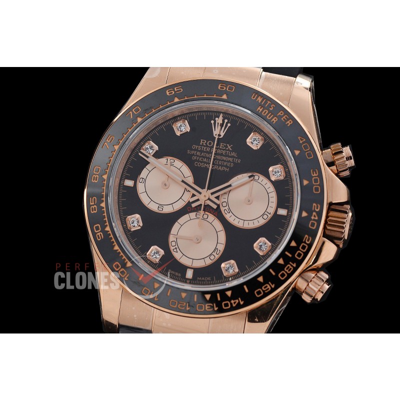 0 0 0 0 0 0 RLDFR-126515-112RW QF 904L Steel Daytona 126515LN RG/CER/RU Black Diamonds 4131 Superclone - 72 Hours Power Reserve Movement / Extra Weighted