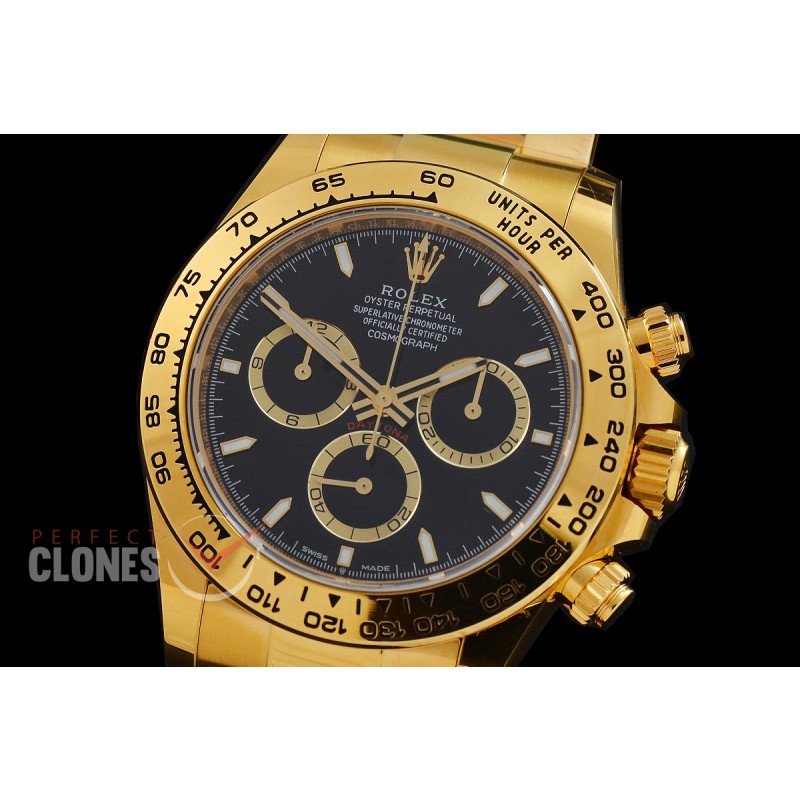 0 0 0 0 0 0 RLDF-126508-072W BTF 904L Steel Daytona 126508 YG/YG Black Sticks 4131 Superclone - 72 Hours Power Reserve Movement / Extra Weighted 222g