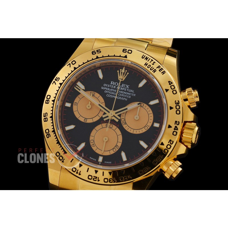 0 0 0 0 0 0 RLDF-126508-078W BTF 904L Steel Daytona 126508 YG/YG Black Sticks 4131 Superclone - 72 Hours Power Reserve Movement / Extra Weighted 222g