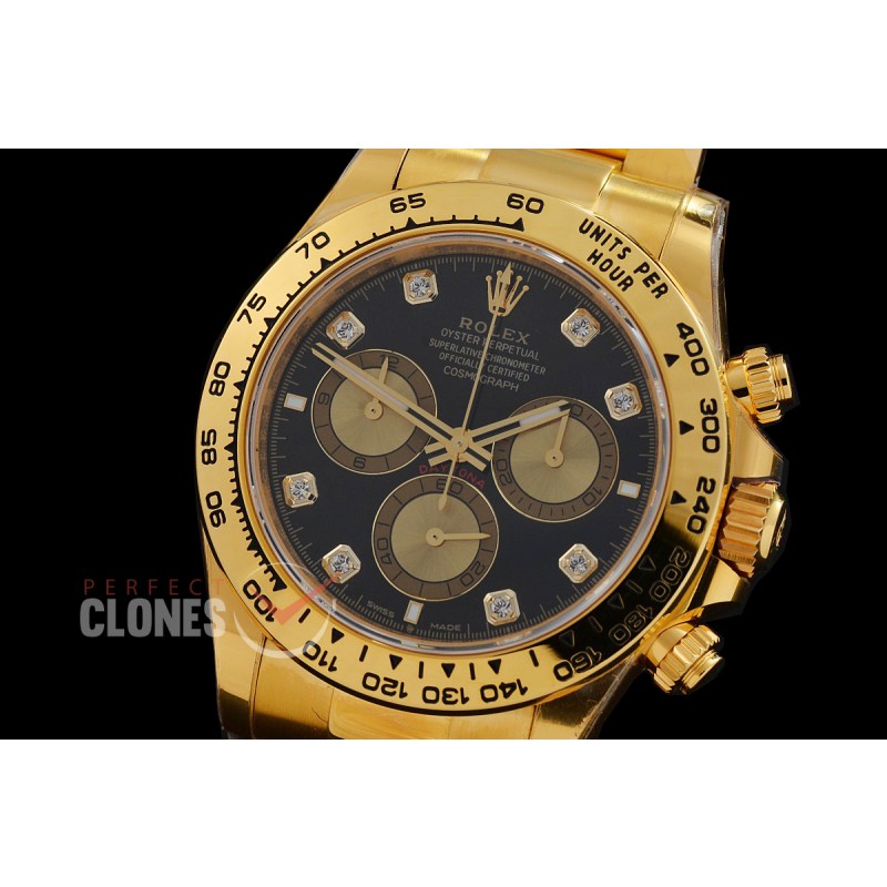 0 0 0 0 0 0 RLDF-126508-082W BTF 904L Steel Daytona 126508 YG/YG Black Diamonds 4131 Superclone - 72 Hours Power Reserve Movement / Extra Weighted 222g